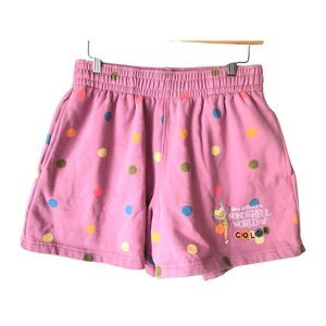 Disney Parks Tinker Bell wonderful World Of Color Polka Dot Shorts sz M Fleece L